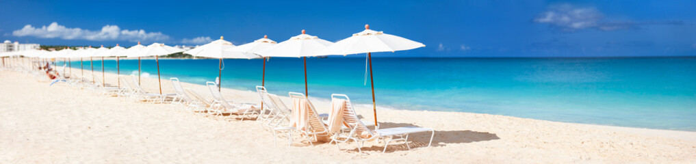 Panorama of a beautiful Caribbean beach