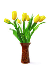 yellow tulips in vase