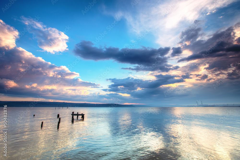 Wall mural Sunset Over the lake