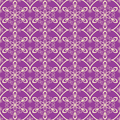 Seamless decorative purple and white pattern