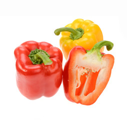 Sweet red pepper isolated on white background