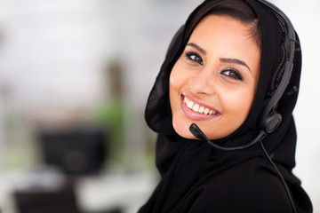 pretty Arabian call center operator