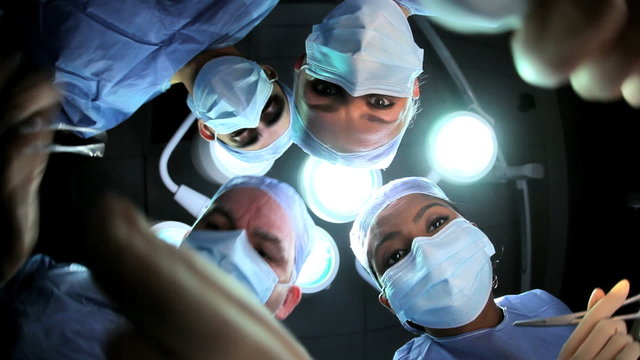 Patient POV Surgical Team in Operating Theater 