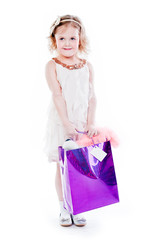beautiful girl with shopping bags