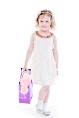 beautiful girl with shopping bags