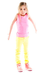 Small and beautiful confused girl