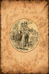 Fototapeta premium Retroplakat - Liebespaar