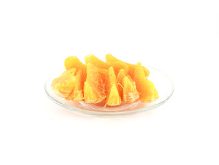 Orange slices in the dish