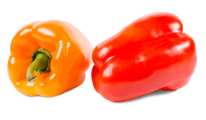 Red and orange sweet bell peppers