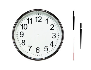 Blank clock isolated on white with clipping paths