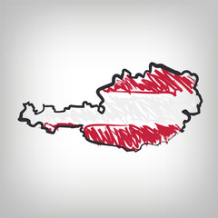 Österreich Karte Zeichnung