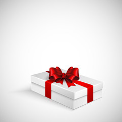 gift box with red bow and ribbon
