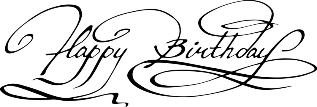Calligraphy. Happy birthday hand lettering
