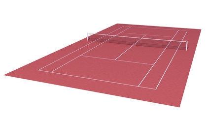 tennis court on white background