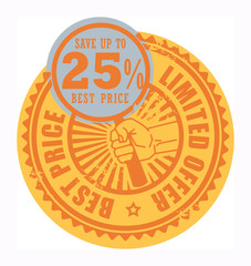 Stamp with the text Best Price, Limited Offer inside, vector