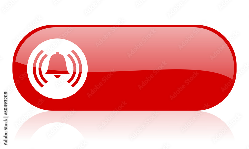 Poster alarm red web glossy icon
