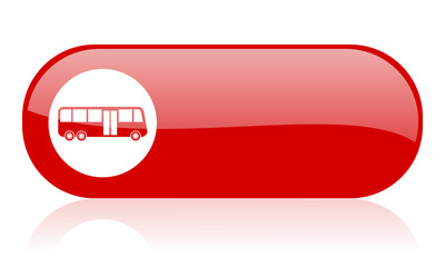 bus red web glossy icon
