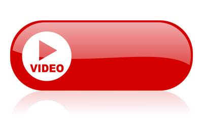video red web glossy icon