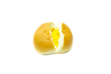 Fototapeta na wymiar custard bun on white background