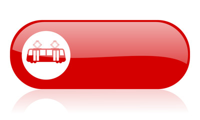 Obraz na płótnie Canvas tram red web glossy icon