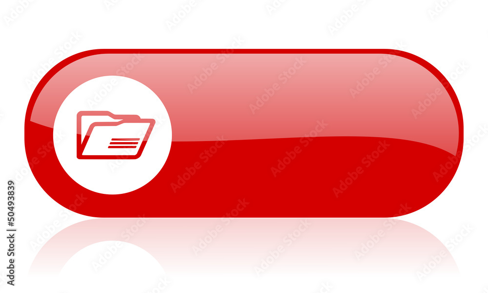 Poster folder red web glossy icon