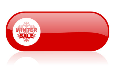 winter sale red web glossy icon