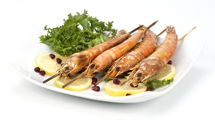 grilled king prawns