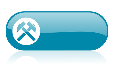 mining blue web glossy icon