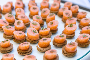 Salmon canape