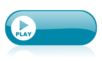play blue web glossy icon
