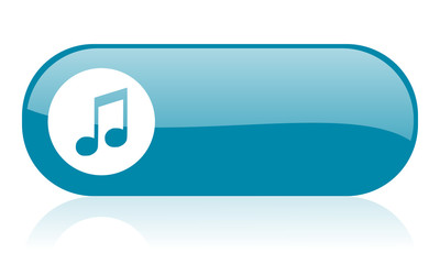 music blue web glossy icon