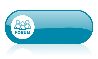 forum blue web glossy icon