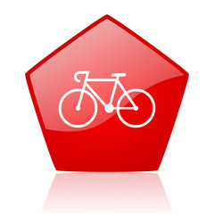 bicycle red web glossy icon