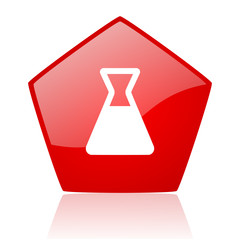 chemistry red web glossy icon