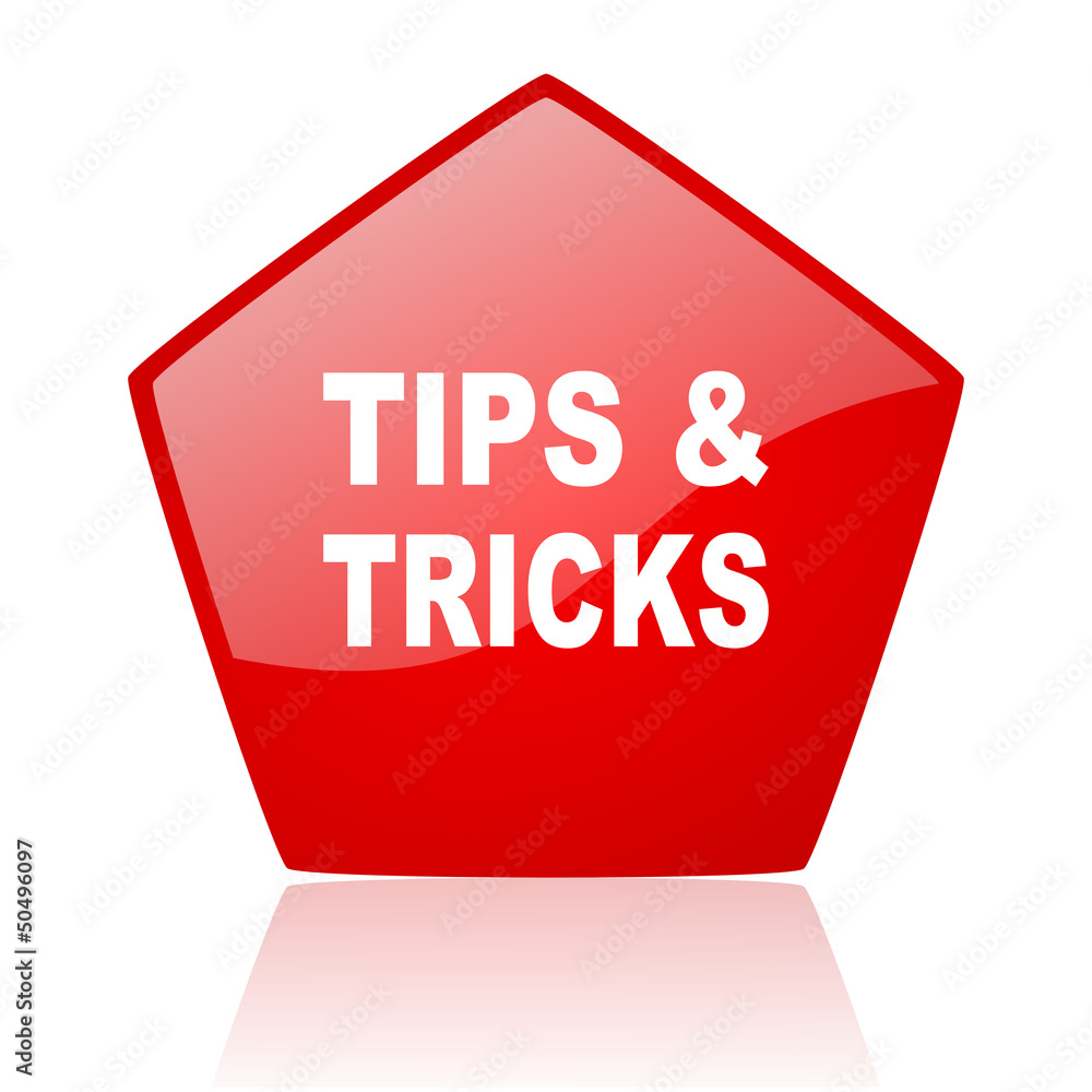 Poster tips red web glossy icon