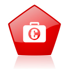 financial red web glossy icon