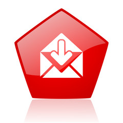 mail red web glossy icon