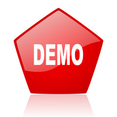 demo red web glossy icon