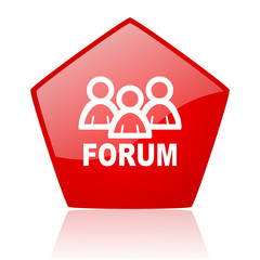 forum red web glossy icon