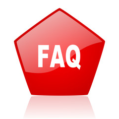 faq red web glossy icon