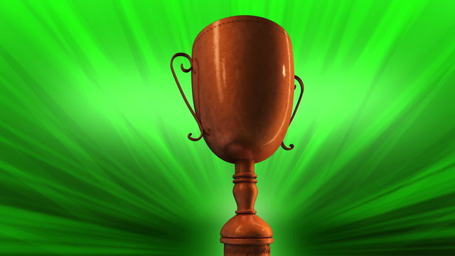 Bronze Award Trophy or Cup Spinning Around in a seamless loop