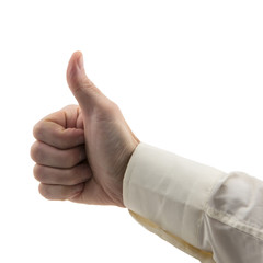 man's hand shows like gesture