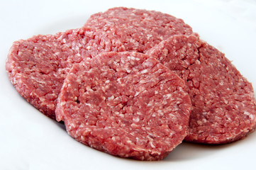 Raw beef burgers