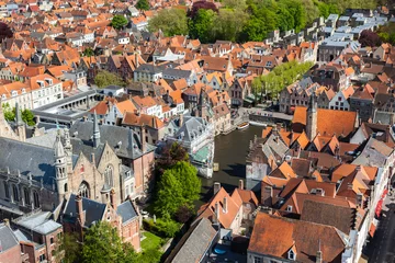 Rolgordijnen Aerial view of Bruges (Brugge), Belgium © Dmitry Rukhlenko