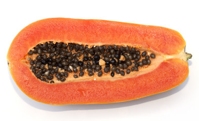 Papaya fruit isolate on the white background