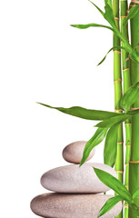 Plakat Spa still life with lava stones and bamboo sprouts 