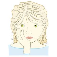 young woman concept of worried, fear