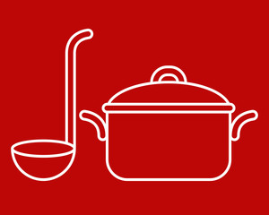 Cooking pot and ladle