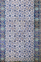 Tile wall decoration of  Rustem Pasha Mosque, Istanbul, Turkey