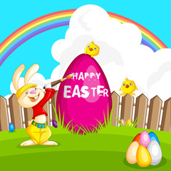 Obraz na płótnie Canvas Malarstwo Bunny Easter Egg
